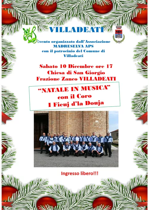 Coro di Natale- 10 dicembre 2022 ore 17 - Chiesa parrocchiale San Giorgio frazione Zanco